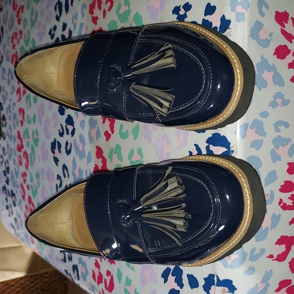 Franco Sarto carolynn tassel loafer ivy navy blue patent ...size 7 - Picture 9 of 9